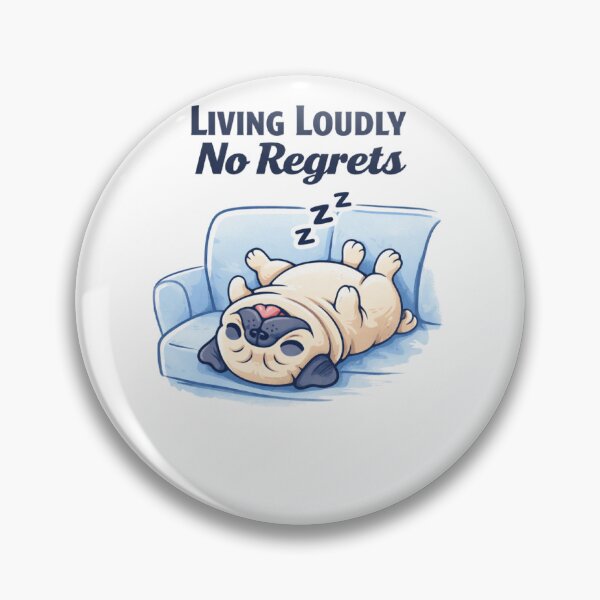 Item preview, Living Loudly No Regrets Pug Mom Shirt Funny Pug Dog Mom Gift designed and sold by PawMuse Studio.