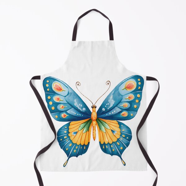 Item preview, Watercolor Blue Orange Butterfly - Soft Floral Fantasy Insect Art Print designed and sold by DesignArtist.ia.