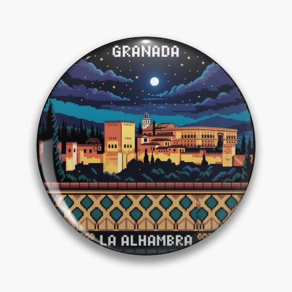 Item preview, Granada Spain Pixel Art: Alhambra Under the Stars designed and sold by CircinusStore.