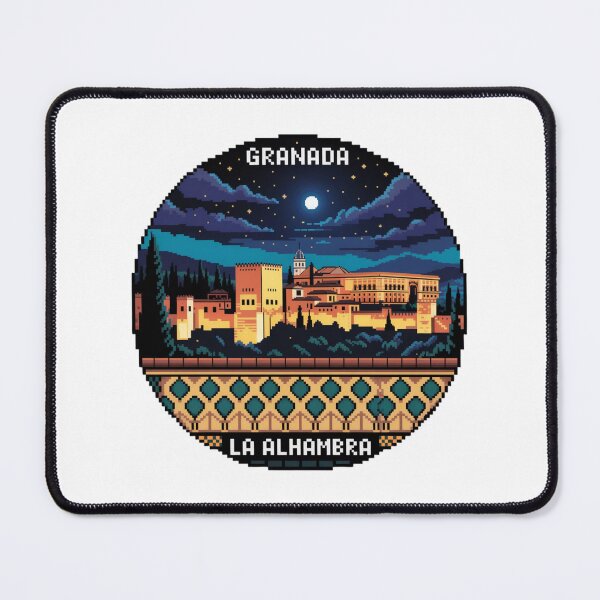 Item preview, Granada Spain Pixel Art: Alhambra Under the Stars designed and sold by CircinusStore.