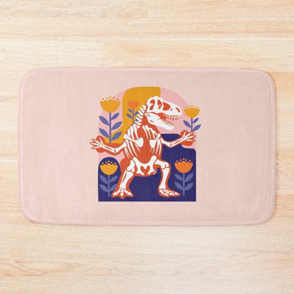Item preview, Stylized T-Rex Skeleton Dancing Among Floral Motifs designed and sold by AnnArtshock.