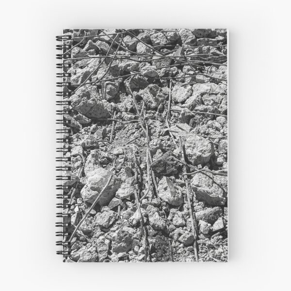 Item preview, Black and White Texture of Rubble and Steel Rebar designed and sold by LRPhotoart.