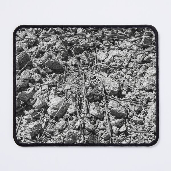 Item preview, Black and White Texture of Rubble and Steel Rebar designed and sold by LRPhotoart.