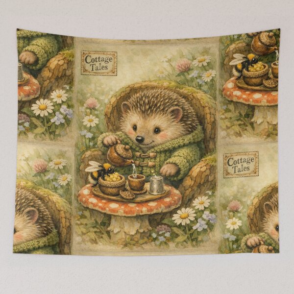 Item preview, The Hedgehog’s Tea Service - Cottagecore Animals designed and sold by bapupa.