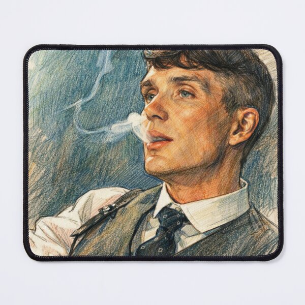 Item preview, Thomas Shelby Fan Art – Smoking Pencil Sketch (Peaky Blinders Inspired) designed and sold by FoundryHouse.