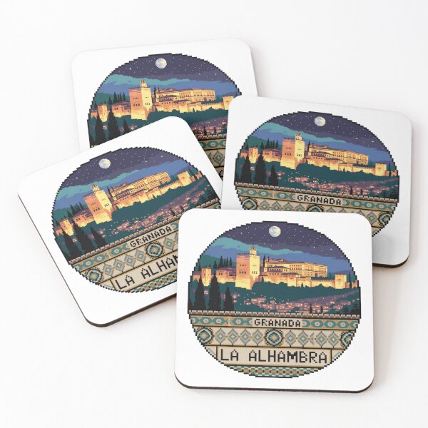 Item preview, Alhambra Granada Pixel Art: Moonlit Night Scene designed and sold by CircinusStore.