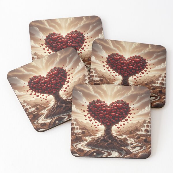 Item preview, Chocolate Heart Tree – Surreal Candy Landscape Art designed and sold by Herzbaumatelier.