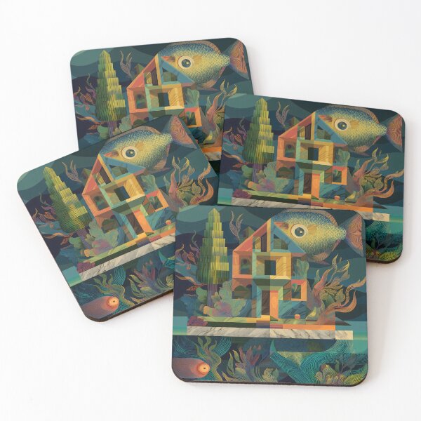 Item preview, Marine Life Inspired Abstract Geometric House designed and sold by shanblue6.