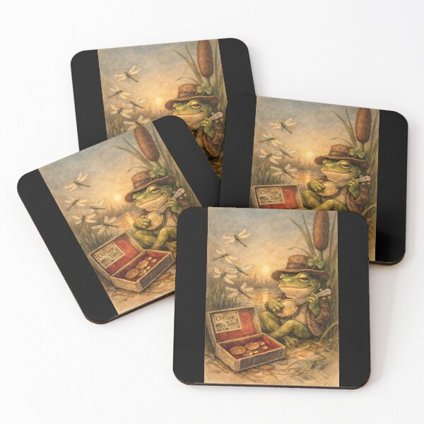 Item preview, The Banjo-Playing Troubadour - Cottagecore Frog designed and sold by bapupa.