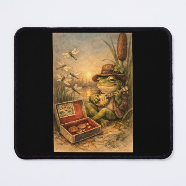 Item preview, The Banjo-Playing Troubadour - Cottagecore Frog designed and sold by bapupa.