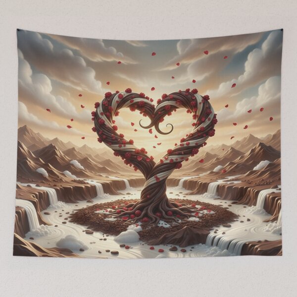Item preview, Chocolate Cream Heart Tree – Surreal Dessert Fantasy designed and sold by Herzbaumatelier.