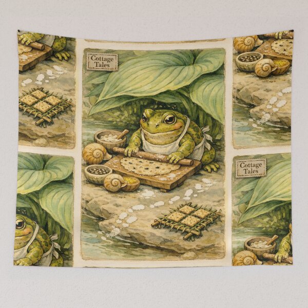Item preview, The Pond-Side Pastry Chef - Cottagecore Frog designed and sold by bapupa.