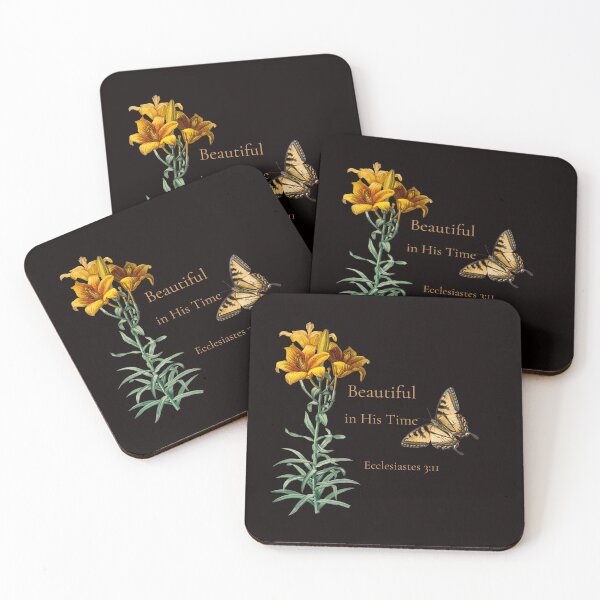 Item preview, Beautiful in His Time Christian Floral Butterfly - Ecclesiates 3:11 Faith Inspiration designed and sold by KittenAndCo.