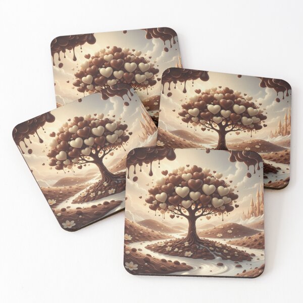 Item preview, Chocolate Heartleaf Tree – Fantasy Candy Kingdom Art designed and sold by Herzbaumatelier.