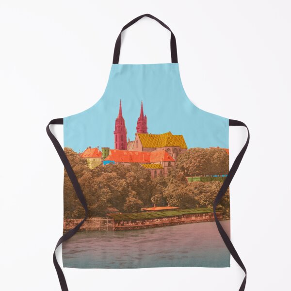 Item preview, Basel Minster on the Rhine: Aesthetic vintage architectural collage designed and sold by Mauswohn.