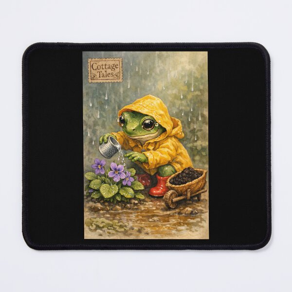 Item preview, The Rain-Gaiter Gardener - Cottagecore Frog designed and sold by bapupa.