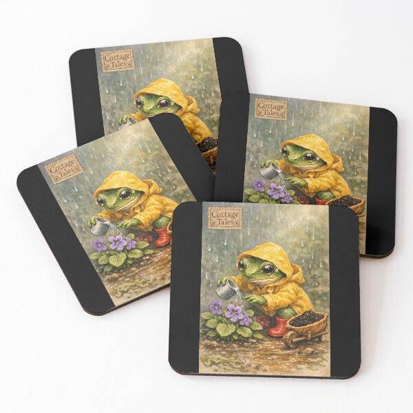 Item preview, The Rain-Gaiter Gardener - Cottagecore Frog designed and sold by bapupa.