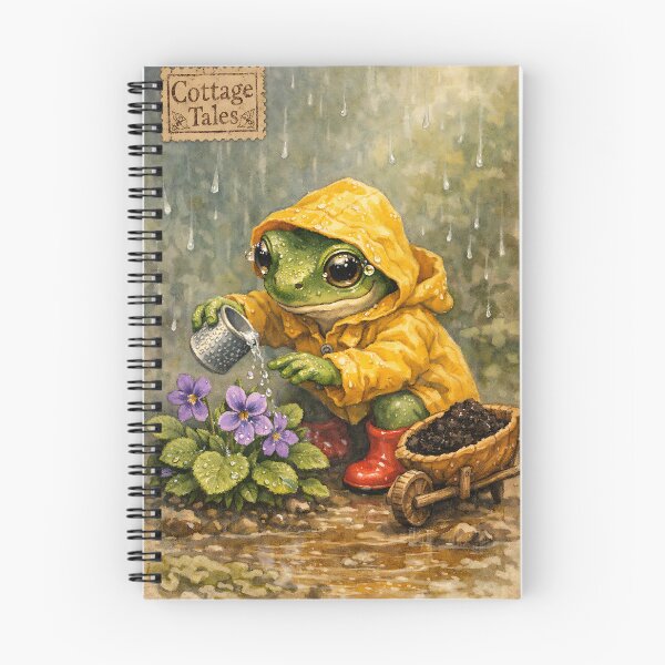 Item preview, The Rain-Gaiter Gardener - Cottagecore Frog designed and sold by bapupa.