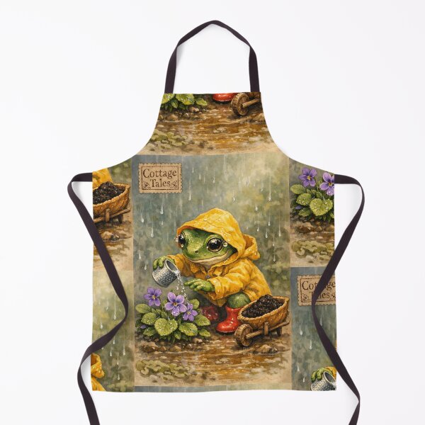 Item preview, The Rain-Gaiter Gardener - Cottagecore Frog designed and sold by bapupa.