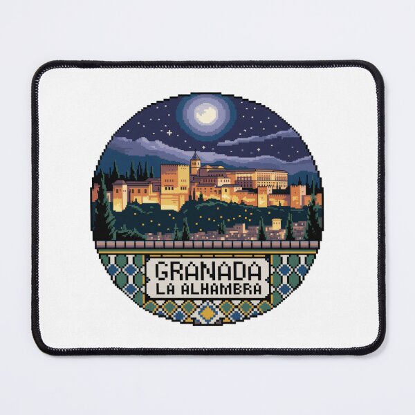 Item preview, Alhambra Granada Pixel Art: Full Moon Night Scene designed and sold by CircinusStore.