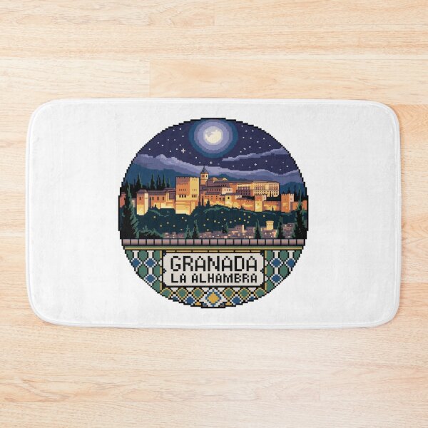 Item preview, Alhambra Granada Pixel Art: Full Moon Night Scene designed and sold by CircinusStore.