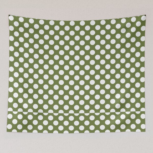 Item preview, White Polka Dot Pattern on Olive Green designed and sold by Zaya_art.