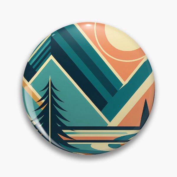 Item preview, Geometric Mountain Peaks at Sunset designed and sold by InkSmithery.