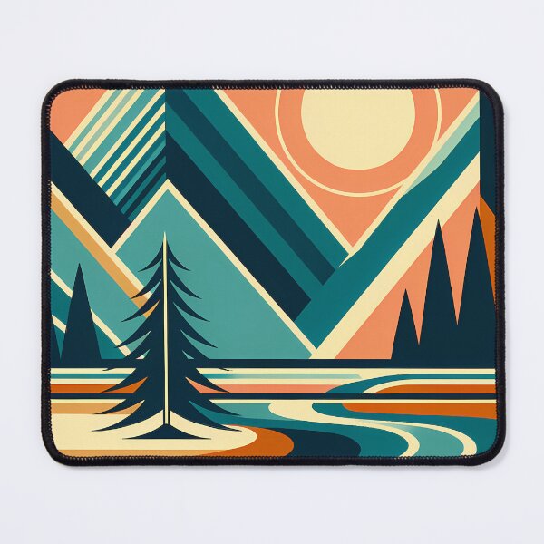 Item preview, Geometric Mountain Peaks at Sunset designed and sold by InkSmithery.