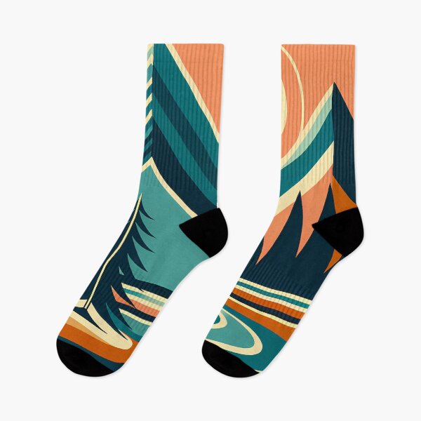 Item preview, Geometric Mountain Peaks at Sunset designed and sold by InkSmithery.