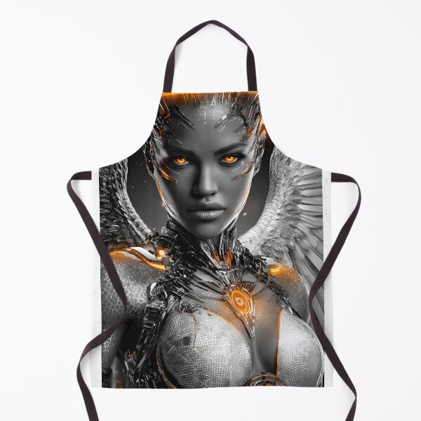 Item preview, Futuristic Angelic Cybernetic Android Portrait designed and sold by Artessie.