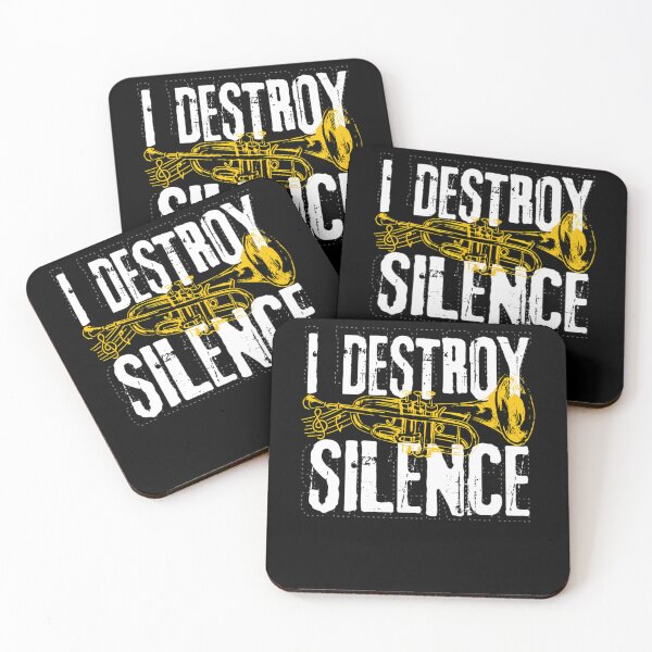Item preview, Trumpet Player Marching Band Silence Destroy print  designed and sold by Rojee's  canvas.