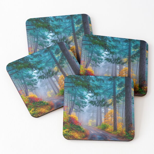 Item preview, Tranquil Forest Pathway in Vibrant Autumn Splendor designed and sold by Artessie.