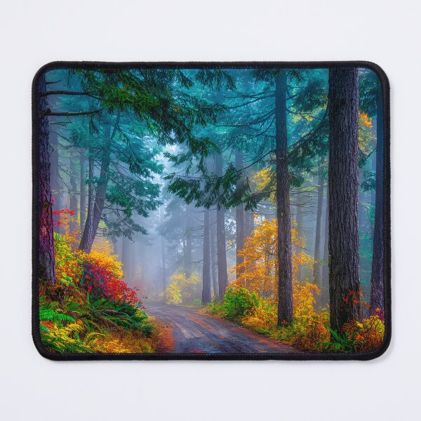 Item preview, Tranquil Forest Pathway in Vibrant Autumn Splendor designed and sold by Artessie.