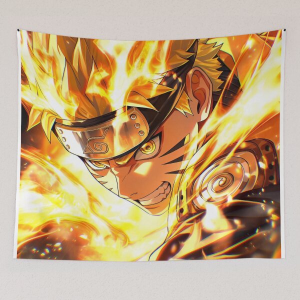 Item preview, Flame Chakra Ninja Warrior – Golden Anime Power Mode Poster designed and sold by Dyan4.