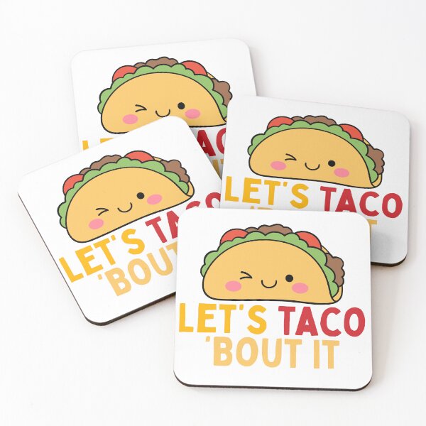 Item preview, Funny Let’s Taco ‘Bout It Kawaii Food Pun designed and sold by PunTeestic.