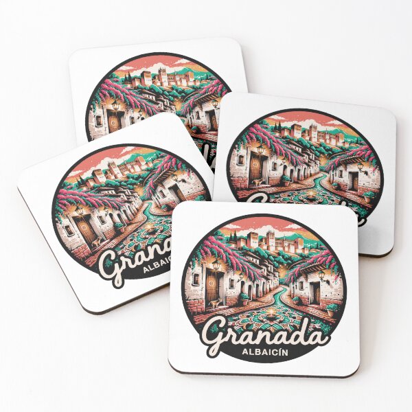 Item preview, Granada Albaicín Street Scene: Colorful Andalusian Illustration designed and sold by CircinusStore.