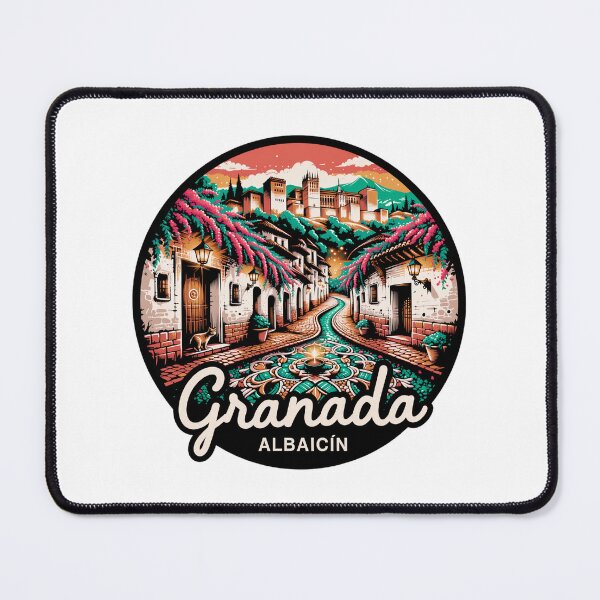 Item preview, Granada Albaicín Street Scene: Colorful Andalusian Illustration designed and sold by CircinusStore.
