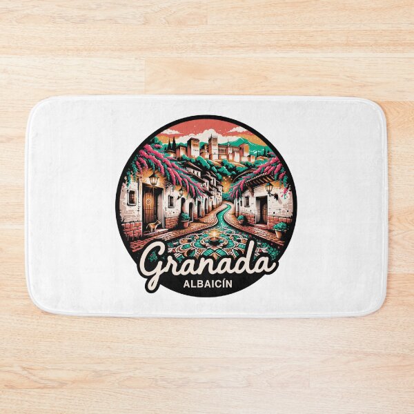 Item preview, Granada Albaicín Street Scene: Colorful Andalusian Illustration designed and sold by CircinusStore.