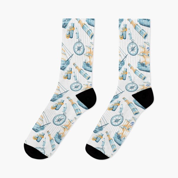 Item preview, Vintage Nautical Pirate Adventure - Teal and Amber Ship Pattern designed and sold by poonzapoon.