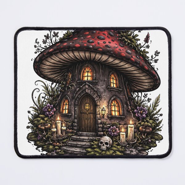 Item preview, Gothic Mushroom Cottage – Dark Cottagecore Sticker designed and sold by TunikaSVEN93.