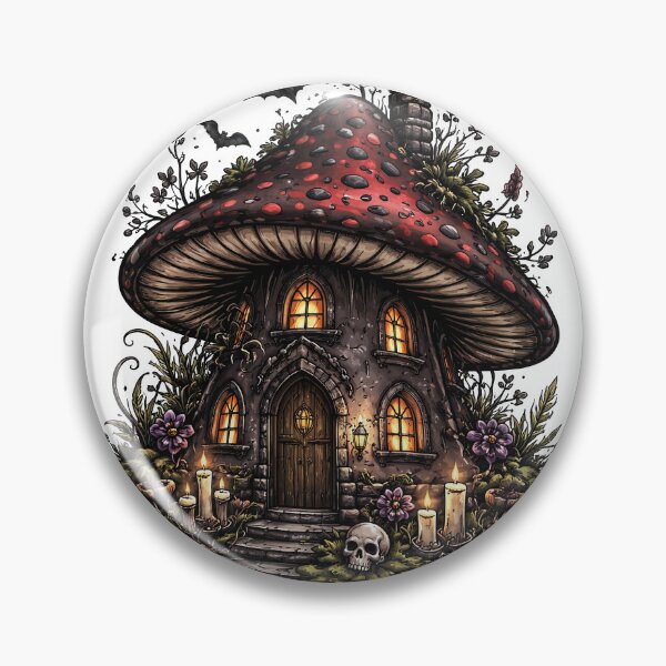 Item preview, Gothic Mushroom Cottage – Dark Cottagecore Sticker designed and sold by TunikaSVEN93.