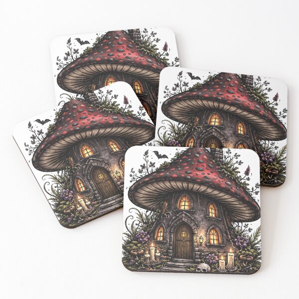 Item preview, Gothic Mushroom Cottage – Dark Cottagecore Sticker designed and sold by TunikaSVEN93.