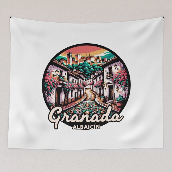 Item preview, Granada Spain Illustration: Albaicín & Alhambra Sunset designed and sold by CircinusStore.
