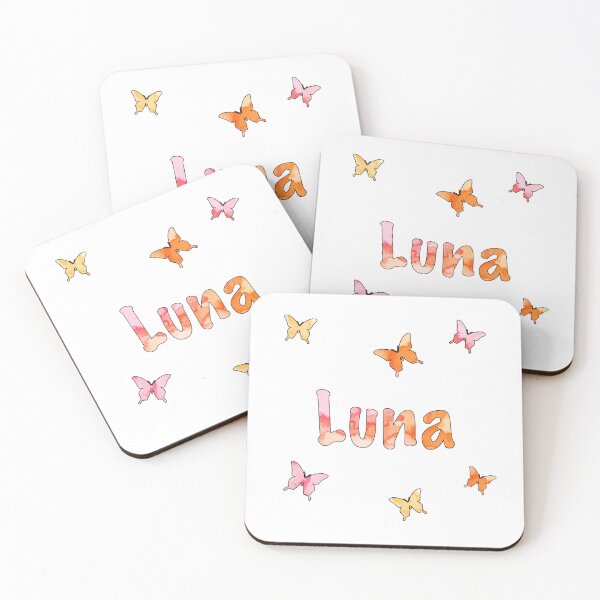 Item preview, Watercolor Name Luna with Butterflies designed and sold by katifinell.