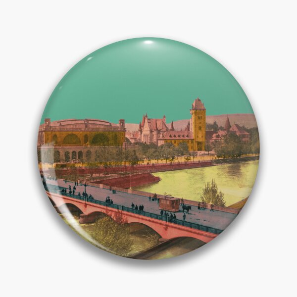 Item preview, Zurich Bahnhofbrücke: Aesthetic vintage architectural collage with Limmatquai designed and sold by Mauswohn.