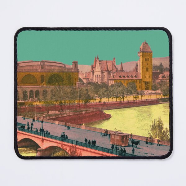 Item preview, Zurich Bahnhofbrücke: Aesthetic vintage architectural collage with Limmatquai designed and sold by Mauswohn.
