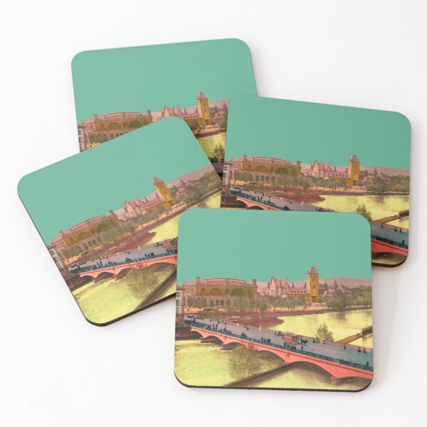Item preview, Zurich Bahnhofbrücke: Aesthetic vintage architectural collage with Limmatquai designed and sold by Mauswohn.