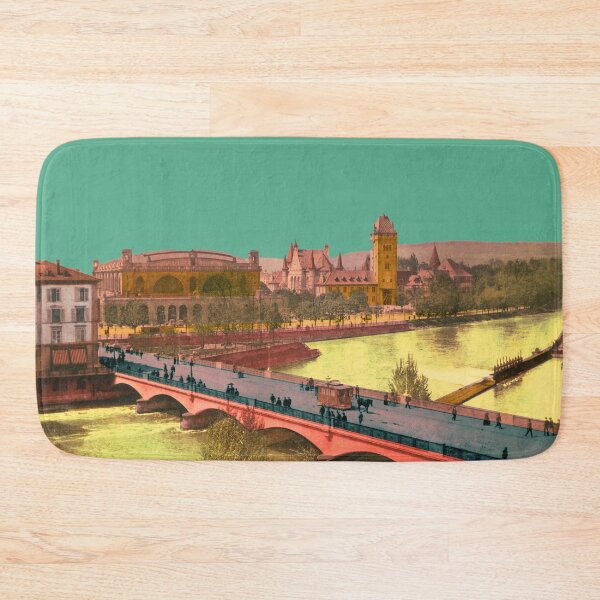 Item preview, Zurich Bahnhofbrücke: Aesthetic vintage architectural collage with Limmatquai designed and sold by Mauswohn.
