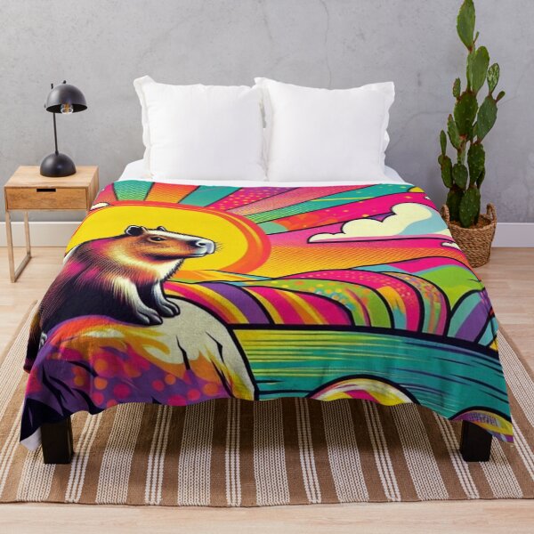 Item preview, Neon Capybara Sunset designed and sold by Dogandesighn.