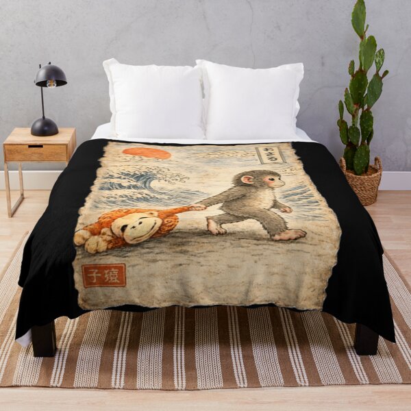 Item preview, Vintage Japanese Monkey Ukiyoe Style Cute Monkey Art designed and sold by GenioFin.